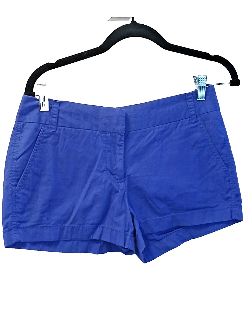 J CREW ROYAL BLUE CHINO BROKEN IN SHORTS COTTON SIZE0 WOMEN'S